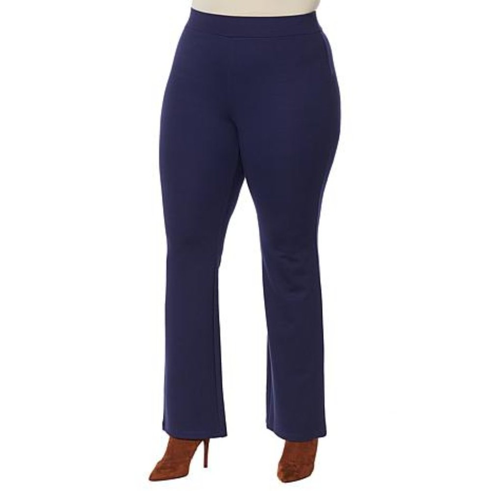 Iman Global Chic Navy Ponte Bootcut Pants-5XP-Petite Length- NWT